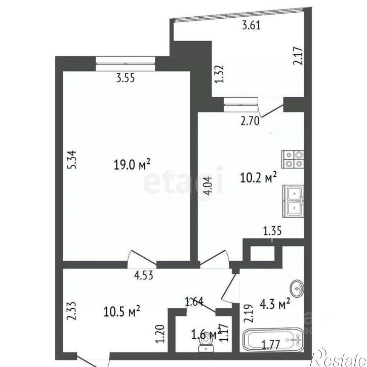 1-комн квартира улица Нормандия-Неман, 7,  д. 7