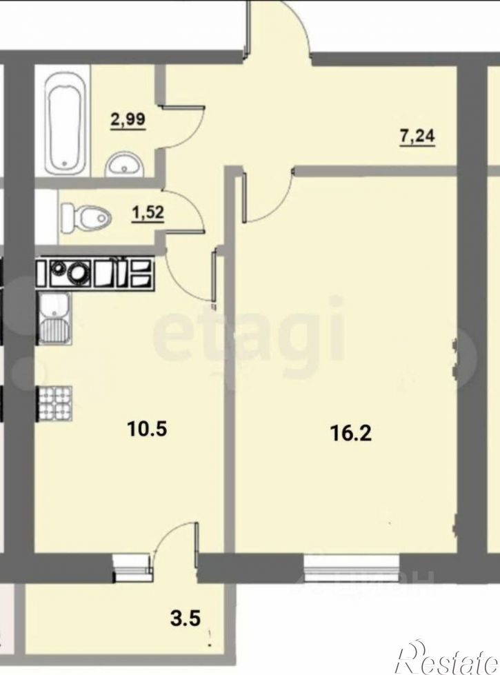 1-комн квартира Краснинское шоссе, 24,  д. 24