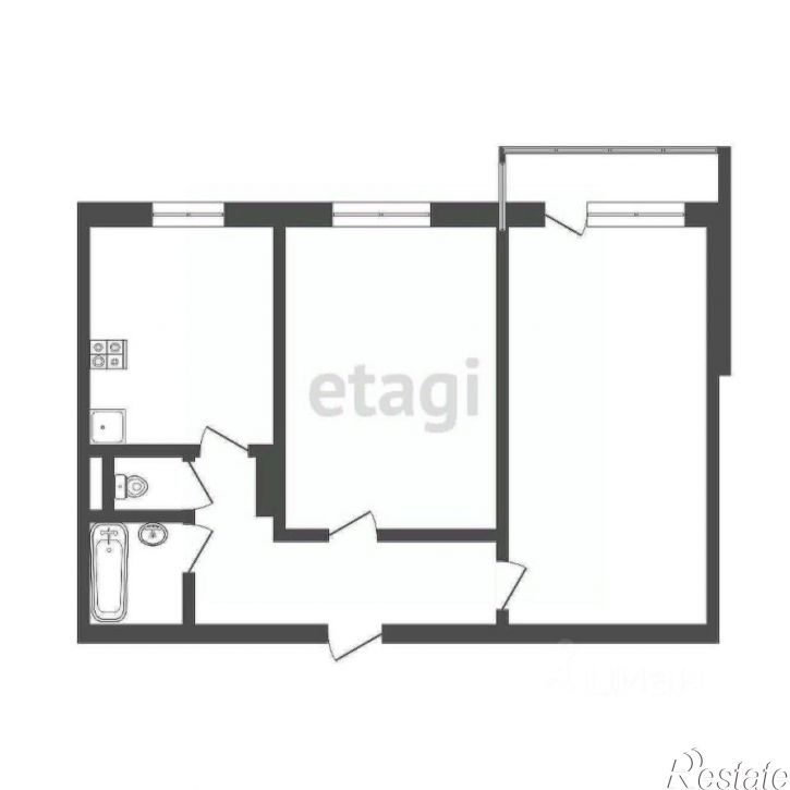 2-комн квартира улица Валентины Гризодубовой, 1,  д. 1