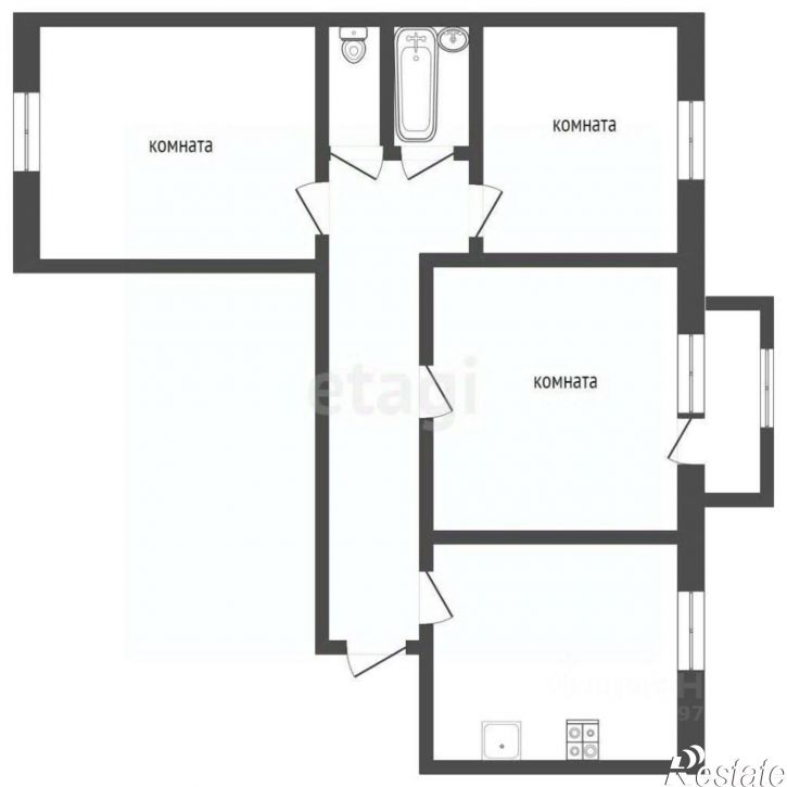 3-комн квартира улица Нормандия-Неман, 9,  д. 9