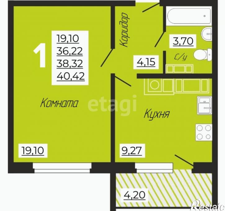 1-комн квартира Звёздная улица, 2А,  д. 2А