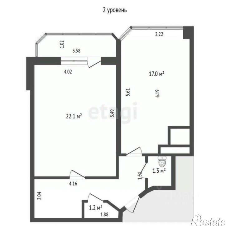 3-комн квартира 1-й Краснофлотский переулок, 15Б,  д. 15Б