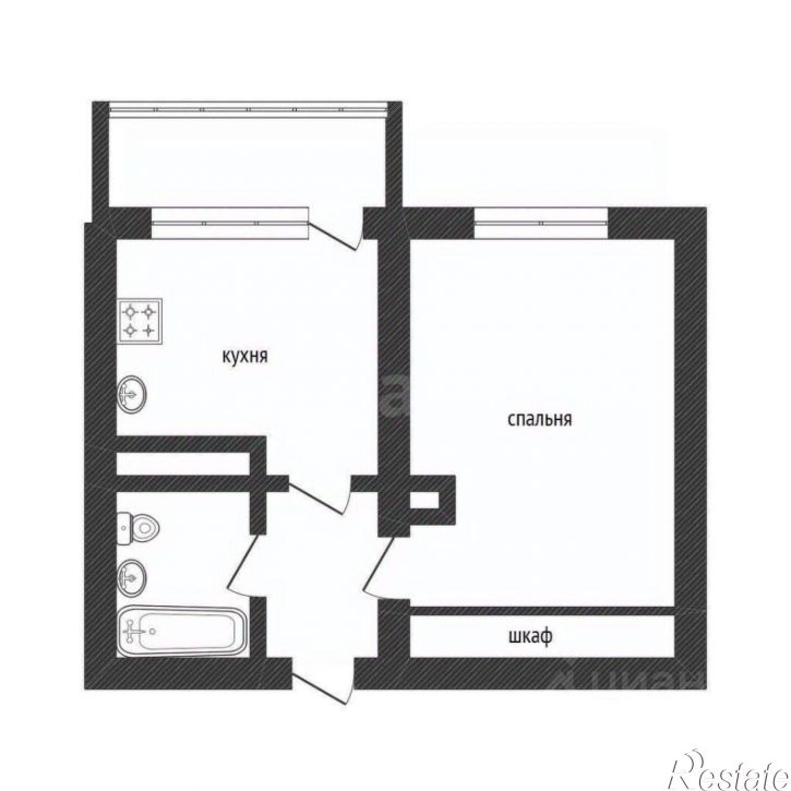 1-комн квартира ул Маршала Еременко, 60в,  д. 60в
