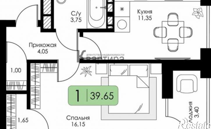 1-комн квартира улица Воинов-Интернационалистов, 12