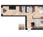 2-комн, 70кв м, этаж 4/4 пер Запольный 3-й, 10