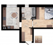 1-комн, 47кв м, этаж 3/4 пер Запольный 3-й, 10