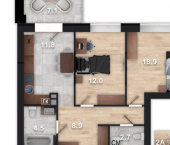 2-комн, 66кв м, этаж 4/4 пер Запольный 3-й, 10