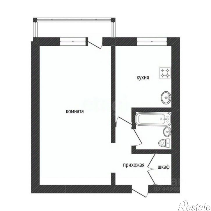 1-комн квартира улица Седова, 33А,  д. 33А
