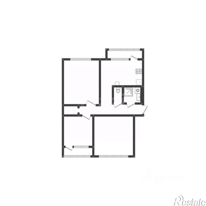3-комн квартира ул Валентины Гризодубовой, 4А,  д. 4А