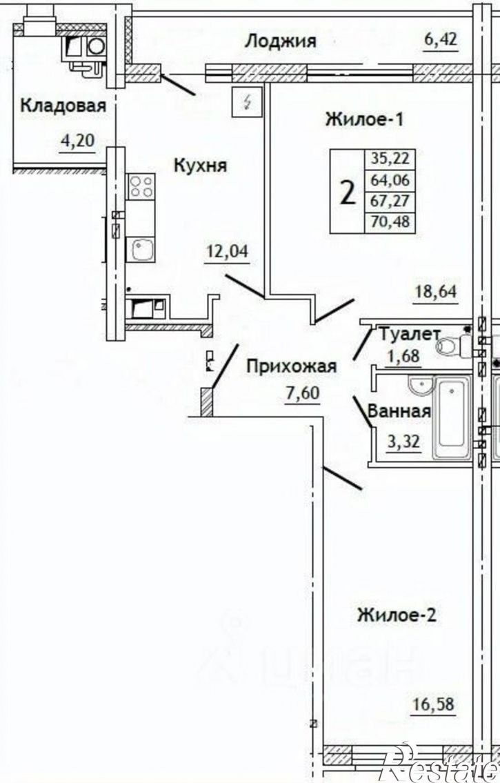 2-комн квартира в новом доме ул Победы, 1,  д. 1