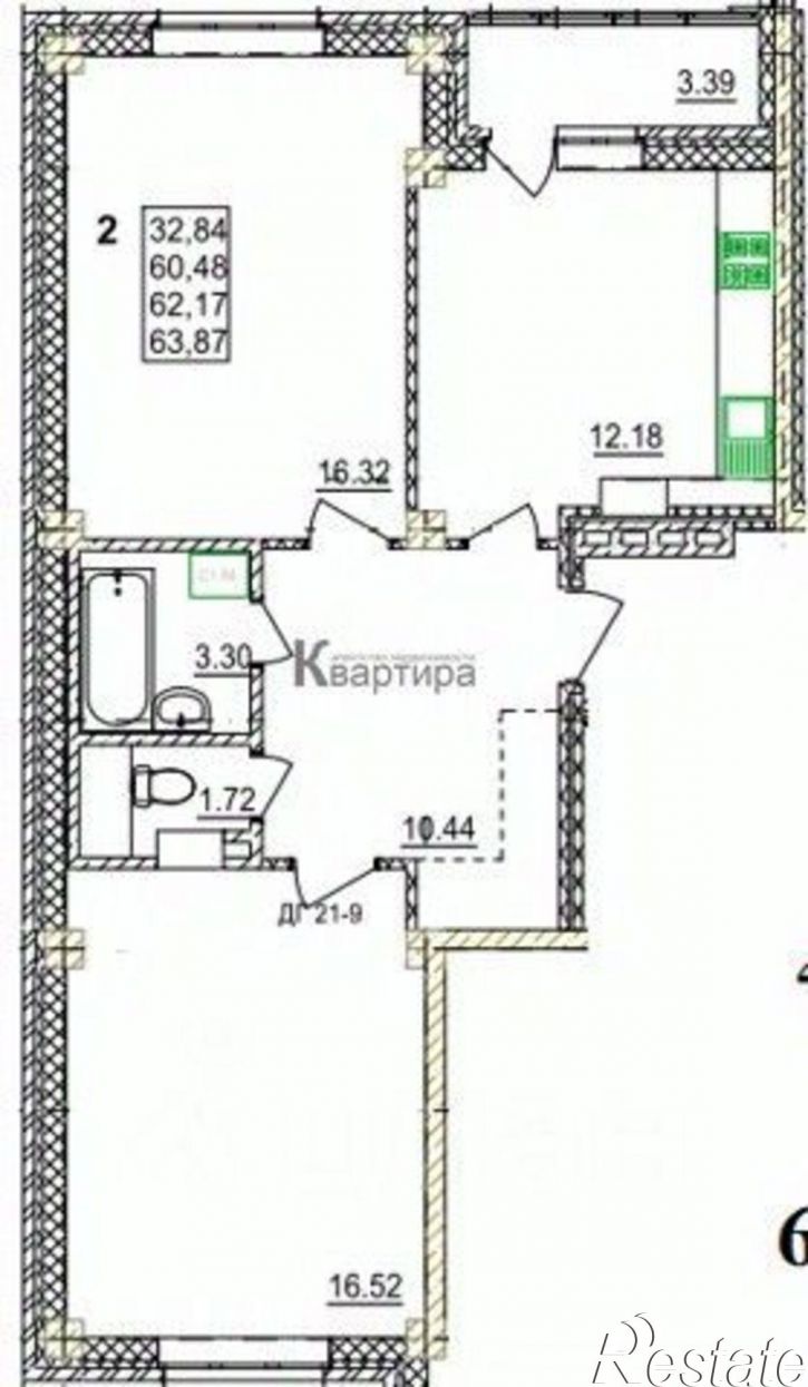 2-комн квартира в новом доме ул Брянская 1-я, 2,  д. 2