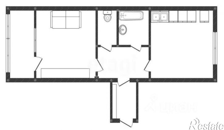 1-комн квартира ул Попова, 110 1,  д. 110 1,  к. 1