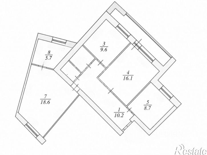 3-комн квартира ул Валентины Гризодубовой, 4,  д. 4