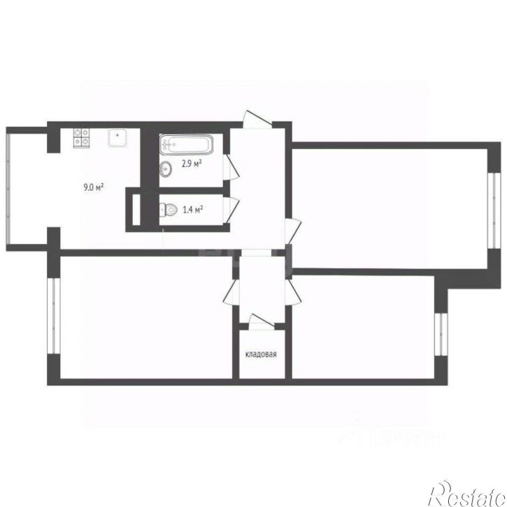 3-комн квартира ул Валентины Гризодубовой, 1А,  д. 1А