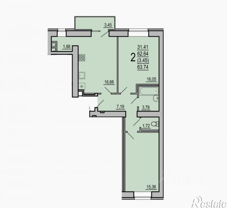 1-комн квартира в новом доме ул Нормандия-Неман, 30А,  д. 30А