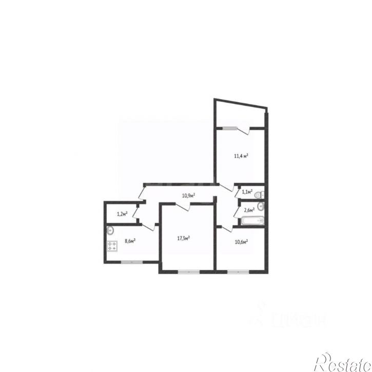 3-комн квартира поселок 430 км, 16,  д. 16