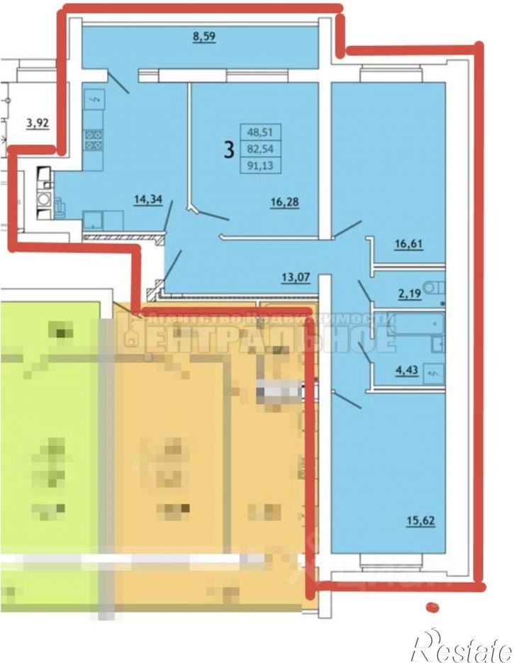 3-комн квартира ул Колхозная, 48В,  д. 48В