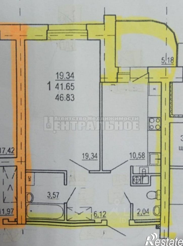 1-комн квартира пер Киевский 2-й, 19,  д. 19