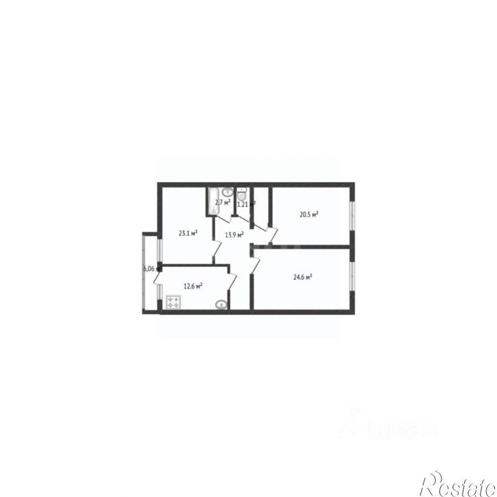 3-комн квартира ул Заводская, 1,  д. 1
